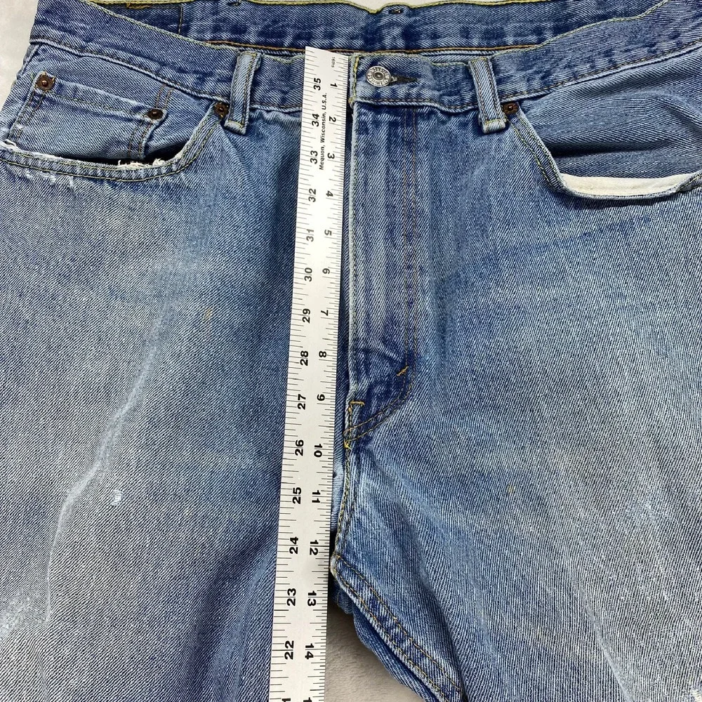 Levi's 550 Relaxed Fit‎ Jeans Faded Light Wash Denim Pants Mens W38 L29 - flaw
